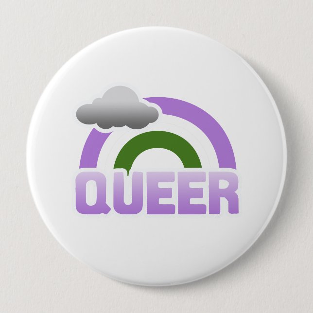 CHAPA REDONDA DE 10 CM QUEER RAINBOW (Anverso)