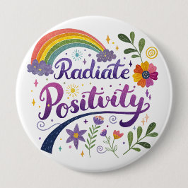Chapa Redonda De 10 Cm "Radiate Postivity" Button