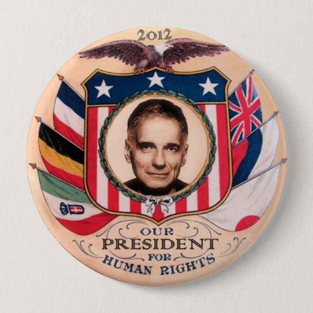 Chapa Redonda De 10 Cm Ralph Nader 2012 (Anverso)