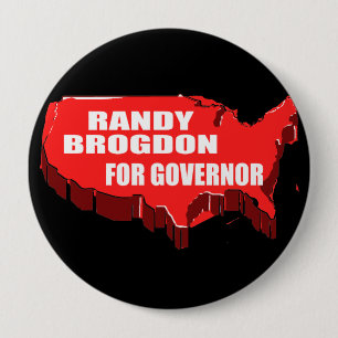 CHAPA REDONDA DE 10 CM RANDY BROGDON PARA EL GOBERNADOR