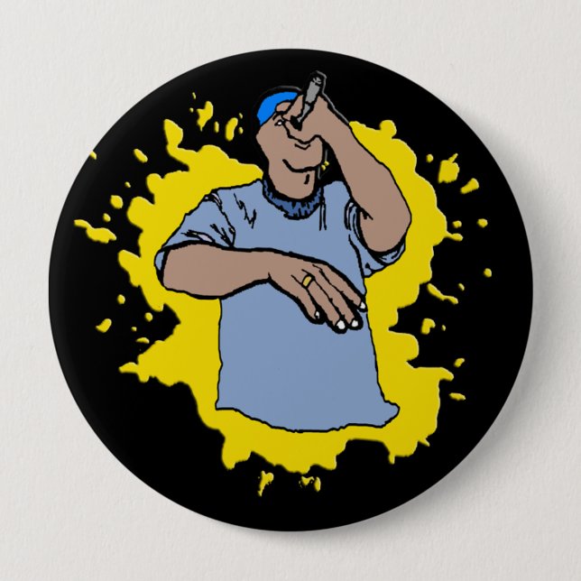 Chapa Redonda De 10 Cm Rap de Hiphop (Anverso)