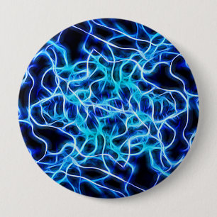 Chapa Redonda De 10 Cm Rayo de bobina azul de neón eléctrico Tesla