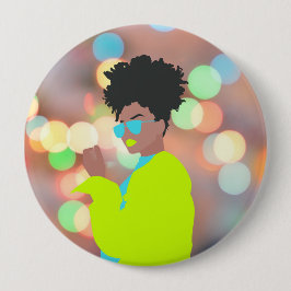 Chapa Redonda De 10 Cm Reina bailarina.