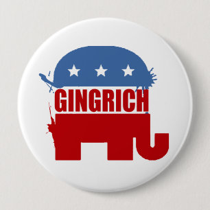 Chapa Redonda De 10 Cm Republicanos para Gingrich