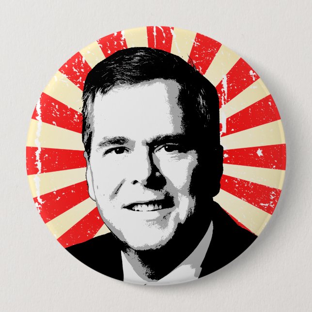 Chapa Redonda De 10 Cm Retrato de Jeb Bush (Anverso)