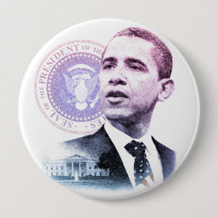 Chapa Redonda De 10 Cm Retrato de presidente Barack Obama