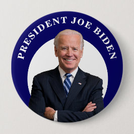 Chapa Redonda De 10 Cm Retrato del Presidente Joe Biden