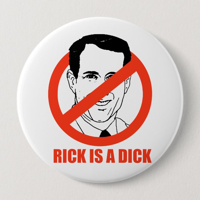 Chapa Redonda De 10 Cm Rick es un Dick (Anverso)