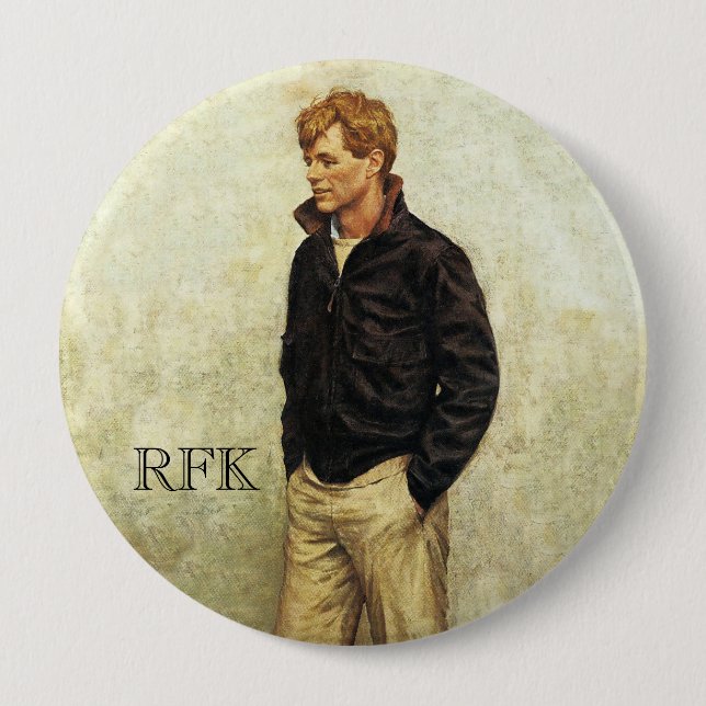 Chapa Redonda De 10 Cm Roberto F. Kennedy (Anverso)
