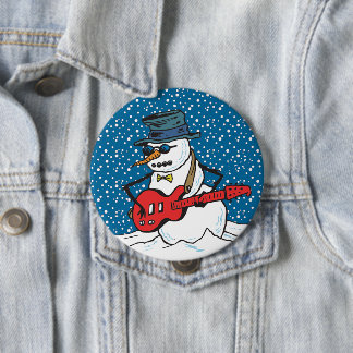 Chapa Redonda De 10 Cm Rocking Snowman