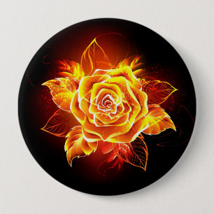 Chapa Redonda De 10 Cm Rosa de incendios en auge