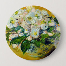 Chapa Redonda De 10 Cm Rosas de Navidad (por Claude Monet)