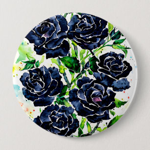 Chapa Redonda De 10 Cm Rosas negros Flores Gótico Arte Pintura de color d