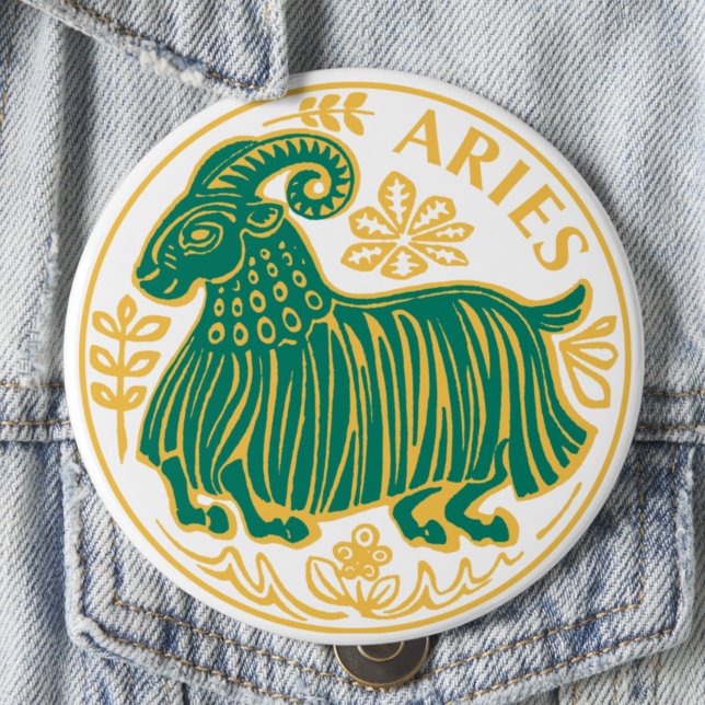 Chapa Redonda De 10 Cm Rótulo de Aries del Zodiaco en un (Subido por el creador)
