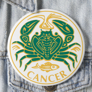 Chapa Redonda De 10 Cm Rótulo de cáncer de zodiaco en