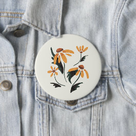 Chapa Redonda De 10 Cm Rudbeckia Hirta Flores estéticas Susan Black Eyed