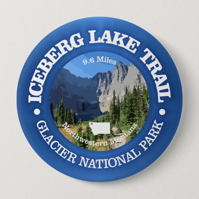 Chapa Redonda De 10 Cm Ruta del lago Iceberg (rd. (Anverso)