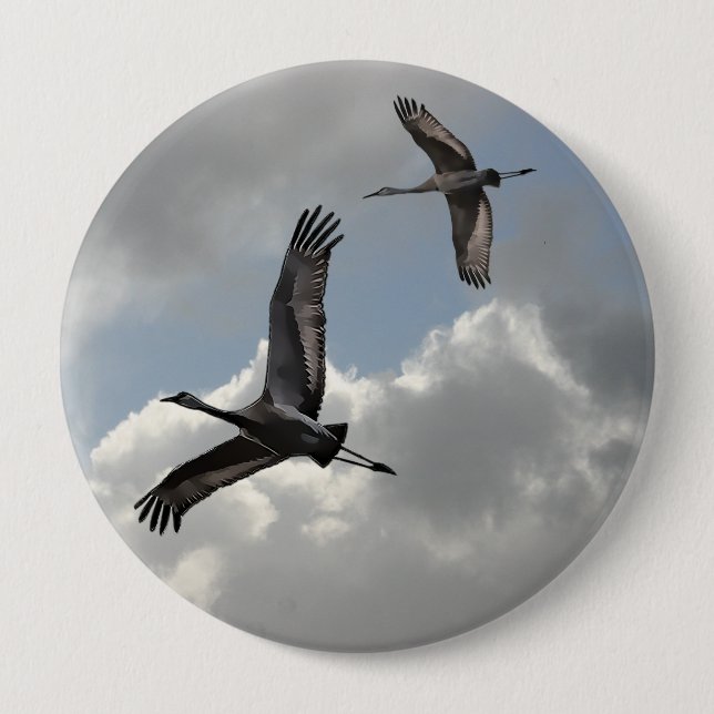 CHAPA REDONDA DE 10 CM SANDHILL CRANES (Anverso)