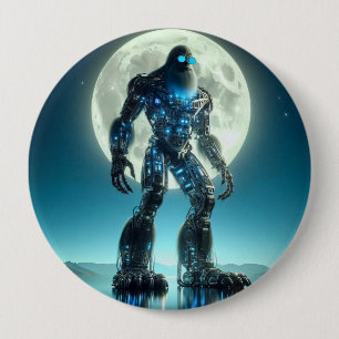 Chapa Redonda De 10 Cm Sasquatch Robot