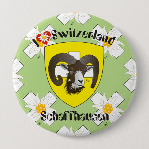 Chapa Redonda De 10 Cm Schaffhausen - Schweiz - Botones Suisse - Svizzera
