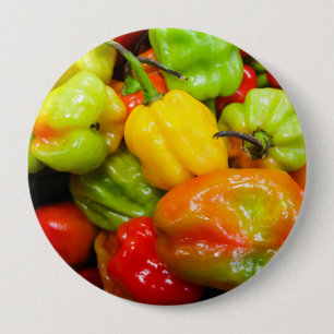 Chapa Redonda De 10 Cm Scotch Bonnet Chili Peppers