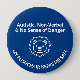 Chapa Redonda De 10 Cm Seguridad para niños con autismo no verbal/sin sen