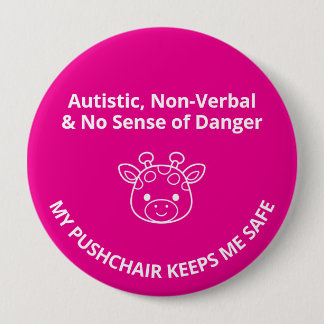 Chapa Redonda De 10 Cm Seguridad para niños con autismo no verbal/sin sen