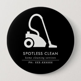 CHAPA REDONDA DE 10 CM SERVICIO DE LIMPIEZA DE VACÍO SIMPLE EN BLANCO NEG