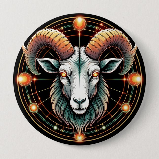 Chapa Redonda De 10 Cm Signo zodiacal Aries (Anverso)