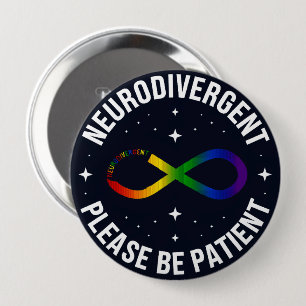 Chapa Redonda De 10 Cm símbolo neurodivergente