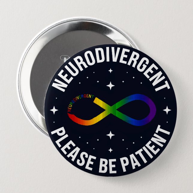 Chapa Redonda De 10 Cm símbolo neurodivergente (Anverso y reverso)