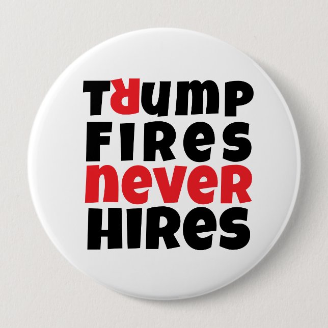 Chapa Redonda De 10 Cm Slogan de protesta anti trump rojo negro (Anverso)