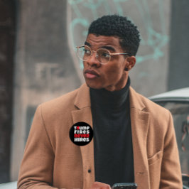 Chapa Redonda De 10 Cm Slogan de protesta anti trump rojo negro