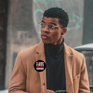 Chapa Redonda De 10 Cm Slogan de protesta anti trump rojo negro