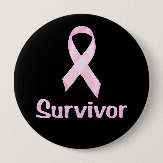 Chapa Redonda De 10 Cm Sobreviviente de cáncer rosa