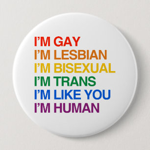 Chapa Redonda De 10 Cm Soy GLBT que soy HUMANO