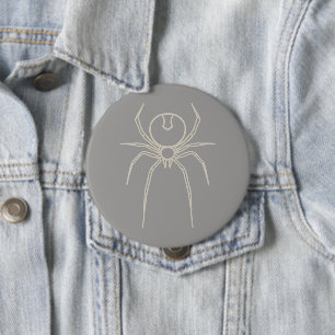 Chapa Redonda De 10 Cm Spider - Gris fantasma y blanco óseo