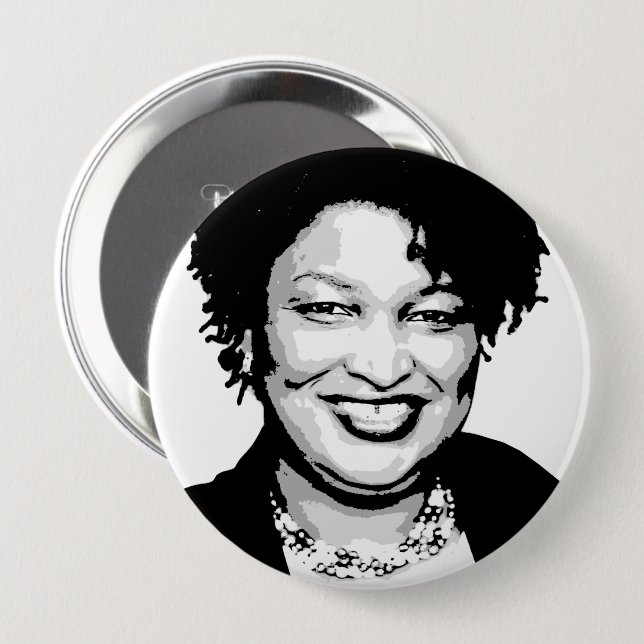 Chapa Redonda De 10 Cm Stacey Abrams (Anverso y reverso)