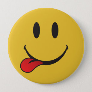 Chapa Redonda De 10 Cm Sticar la emoji de la lengua