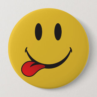 Chapa Redonda De 10 Cm Sticar la emoji de la lengua