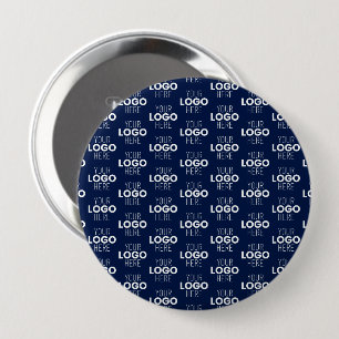 Chapa Redonda De 10 Cm Su logotipo o imagen patrón repetitivo Azul mari