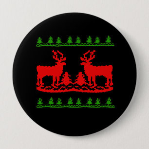 Chapa Redonda De 10 Cm Suéter feo del navidad