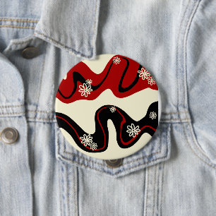 Chapa Redonda De 10 Cm Surco de margarita - Rojo y crema