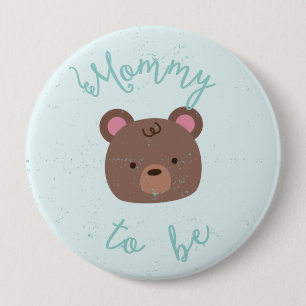 Chapa Redonda De 10 Cm Sweet Teddy Baby Shower Mommy to Be Button