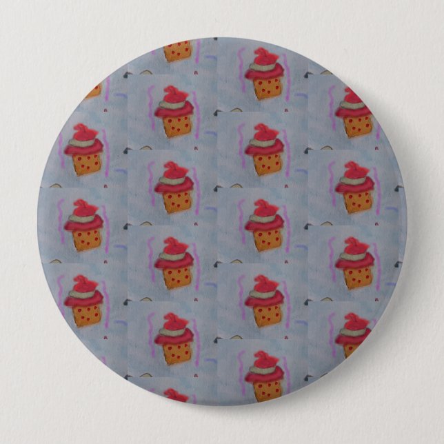Chapa Redonda De 10 Cm Tarjeta Cupcakes (Anverso)