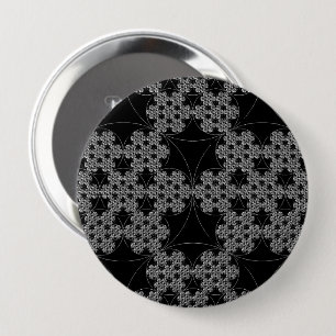 Chapa Redonda De 10 Cm Tatuaje Fractal Patrón Snowflake
