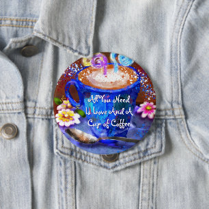 Chapa Redonda De 10 Cm Taza caprichosa de café floral personalizada