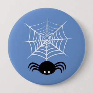 Chapa Redonda De 10 Cm Telaraña de Halloween