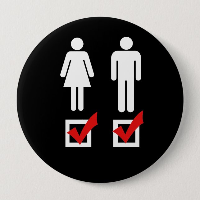 Chapa Redonda De 10 Cm Tengo gusto de ambos - (Anverso)