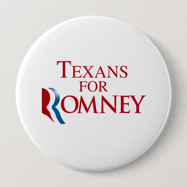 Chapa Redonda De 10 Cm TEXANOS PARA ROMNEY.png (Anverso)